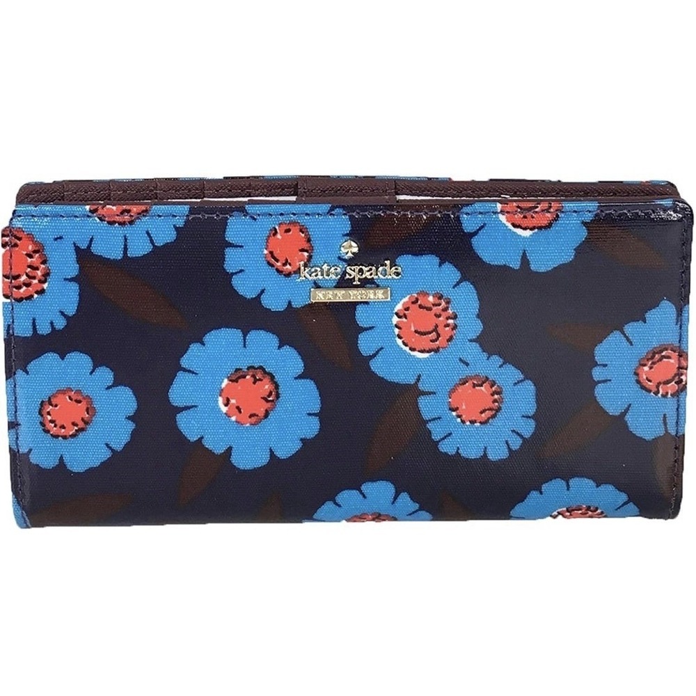 Kate Spade Cameron Street Tangier Floral Lacey Wallet Peacock Blue New